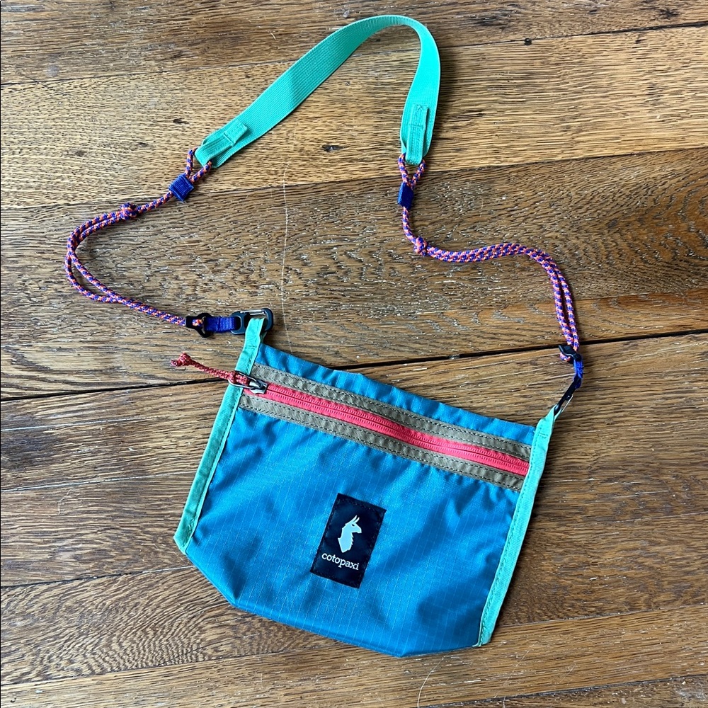 Cotopaxi Turquoise Crossbody Bag with Coral Details NEW w/o tags